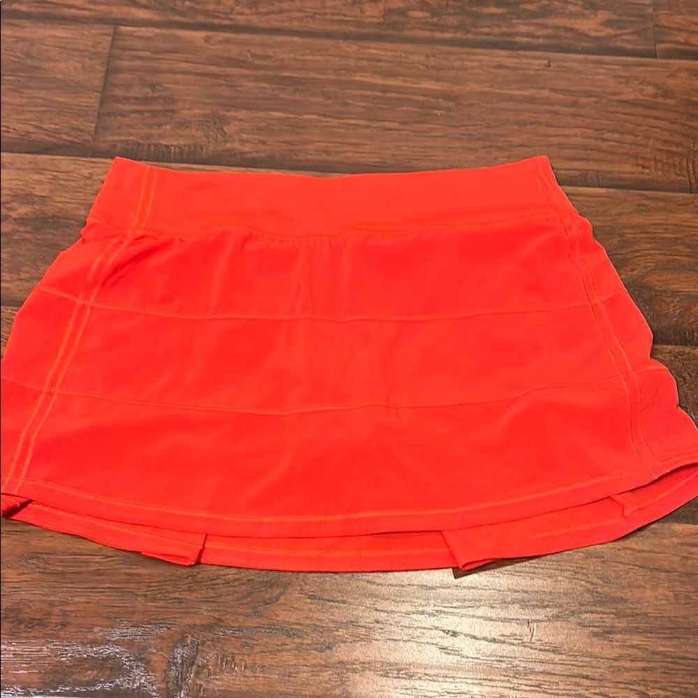 Lululemon Heat Red Pace Rival Skirt 8 Tall